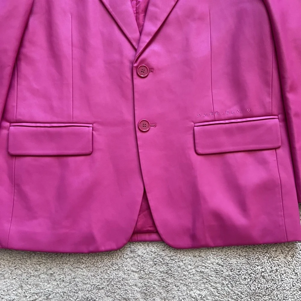MM6 Maison Margiela Blazer Jacket Girls 16Y Hot Pink Faux Leather